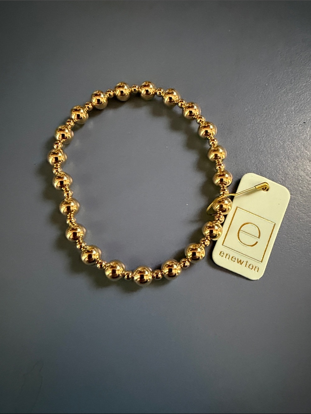 ENewton GRATEFUL 6MM Gold Bead Stretch Bracelet